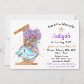 Afrikaanse Amerikaanse Zeemeermin 1e verjaardag Kaart (Voorkant)