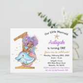 Afrikaanse Amerikaanse Zeemeermin 1e verjaardag Kaart (Staand voorkant)