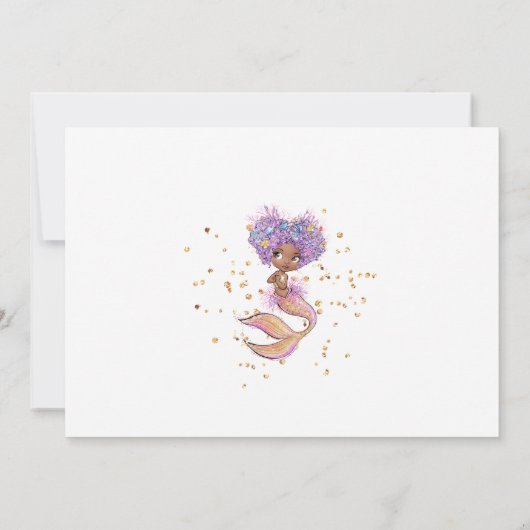 Afrikaanse Amerikaanse Zeemeermin 1e verjaardag Kaart (Achterkant)