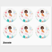 Afrikaanse Amerikaanse Zeemeermin Birthday Harteli Ronde Sticker (Vel)