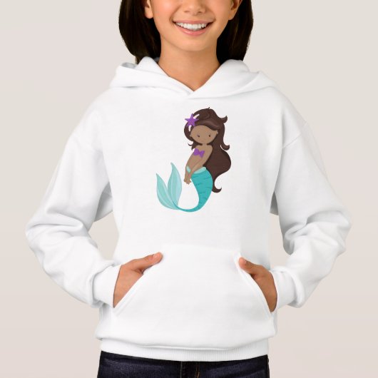 Afrikaanse Amerikaanse zeemeermin, bruine haar, ze (Voorkant)