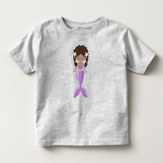 Afrikaanse Amerikaanse zeemeermin, Cute Mermaid, T Kinder Shirts (Voorkant)