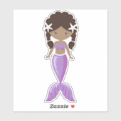 Afrikaanse Amerikaanse zeemeermin, Cute Mermaid, T Sticker (Vel)