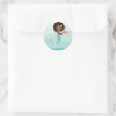 Afrikaanse Amerikaanse zeemeermin met visronkelaar Ronde Sticker (Tas)