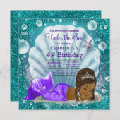 Afrikaanse Amerikaanse zeemeermin onder de Zee van Kaart (Voorkant / Achterkant)