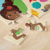 Afrikaanse Amerikaanse Zeemeermin Puzzle Legpuzzel (Zijkant)