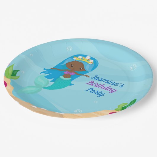 Afrikaanse Amerikaanse Zeemeerminnelijke meisjes B Papieren Bordje (Gekanteld)