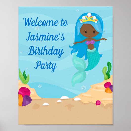 Afrikaanse Amerikaanse Zeemeerminnelijke meisjes B Poster (Voorkant)