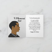 Afrikaanse Amerikaanse zoon Birthday Kaart (Binnen)
