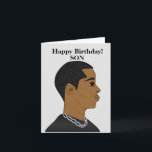Afrikaanse Amerikaanse zoon Birthday Kaart<br><div class="desc">Deze coole Birthday kaart voor een zoon,  heeft een jonge Afrikaans-Amerikaanse man. Stuur een kaart naar je geliefde die relateerbaar is en geeft je boodschap door zoals je van plan was.</div>