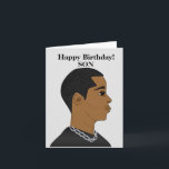Afrikaanse Amerikaanse zoon Birthday Kaart<br><div class="desc">Deze coole Birthday kaart voor een zoon,  heeft een jonge Afrikaans-Amerikaanse man. Stuur een kaart naar je geliefde die relateerbaar is en geeft je boodschap door zoals je van plan was.</div>