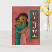 Afrikaanse Amerikaanse zoon en moeder Kaart (Gele Bloem)