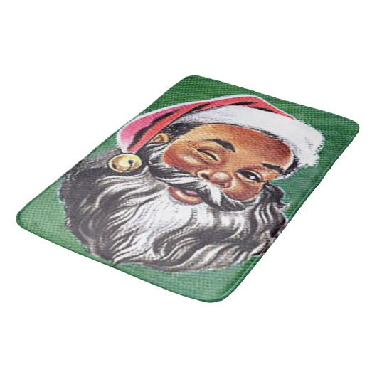 Afrikaanse Amerikaanse zwarte kerstman Badmat (Gekanteld)
