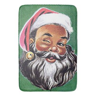 Afrikaanse Amerikaanse zwarte kerstman Badmat