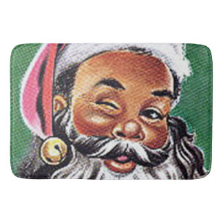Afrikaanse Amerikaanse zwarte kerstman Badmat