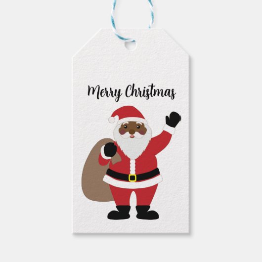 Afrikaanse Amerikaanse zwarte kerstman Cadeaulabel (Voorkant)
