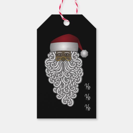 Afrikaanse Amerikaanse zwarte kerstman Cadeaulabel (Voorkant)