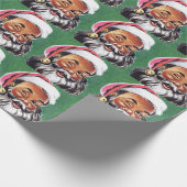 Afrikaanse Amerikaanse zwarte kerstman Cadeaupapier (Hoek)
