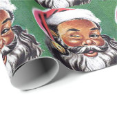 Afrikaanse Amerikaanse zwarte kerstman Cadeaupapier (Rol Hoek)