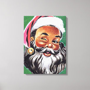 Afrikaanse Amerikaanse zwarte kerstman Canvas Afdruk