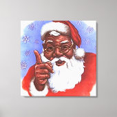 Afrikaanse Amerikaanse zwarte kerstman Canvas Afdruk (Voorkant)