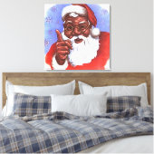 Afrikaanse Amerikaanse zwarte kerstman Canvas Afdruk (Insitu (Slaapkamer))