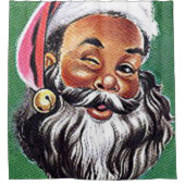 Afrikaanse Amerikaanse zwarte kerstman Douchegordijn (Voorkant)