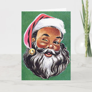 Afrikaanse Amerikaanse zwarte kerstman Feestdagen Kaart