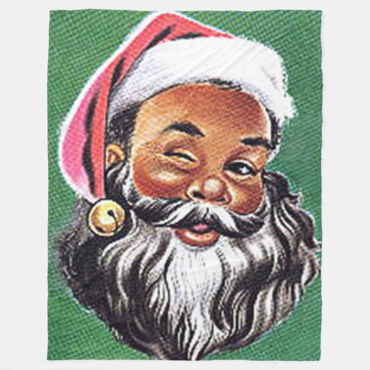 Afrikaanse Amerikaanse zwarte kerstman Fleece Deken (Voorkant)