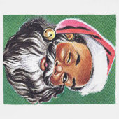 Afrikaanse Amerikaanse zwarte kerstman Fleece Deken (Voorkant (Horizontaal))