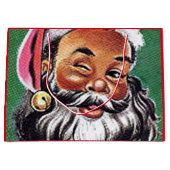 Afrikaanse Amerikaanse zwarte kerstman Groot Cadeauzakje (Voorkant)