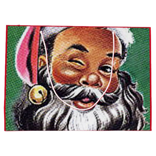 Afrikaanse Amerikaanse zwarte kerstman Groot Cadeauzakje (Achterkant)