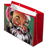 Afrikaanse Amerikaanse zwarte kerstman Groot Cadeauzakje (Voorkant Gekanteld)