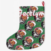 Afrikaanse Amerikaanse zwarte kerstman Grote Kerstsok (Achterkant)