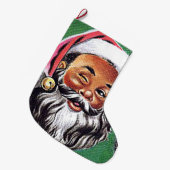 Afrikaanse Amerikaanse zwarte kerstman Grote Kerstsok (Voorkant (Hangend))
