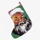 Afrikaanse Amerikaanse zwarte kerstman Grote Kerstsok (Achterkant (Hangend))