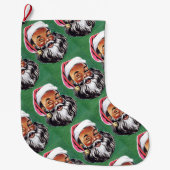 Afrikaanse Amerikaanse zwarte kerstman Grote Kerstsok (Voorkant)