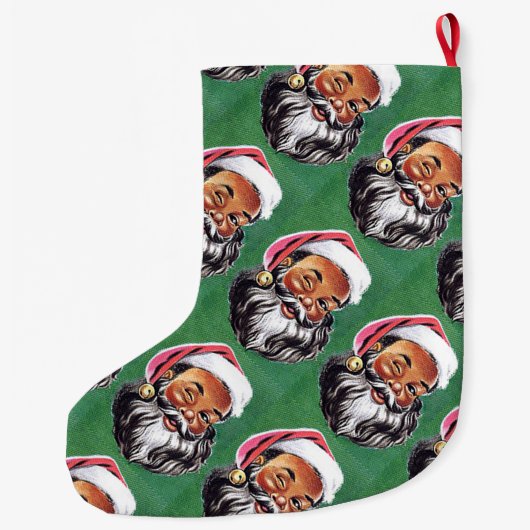 Afrikaanse Amerikaanse zwarte kerstman Grote Kerstsok (Achterkant)