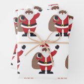Afrikaanse Amerikaanse zwarte kerstman Inpakpapier Vel (In situ)