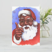 Afrikaanse Amerikaanse zwarte kerstman Kaart (Staand voorkant)