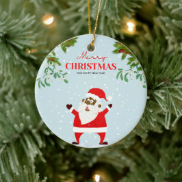 Afrikaanse Amerikaanse zwarte kerstman Keramisch Ornament