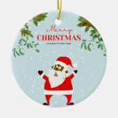 Afrikaanse Amerikaanse zwarte kerstman Keramisch Ornament (Voorkant)