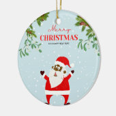 Afrikaanse Amerikaanse zwarte kerstman Keramisch Ornament (Links)