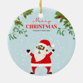 Afrikaanse Amerikaanse zwarte kerstman Keramisch Ornament (Achterkant)