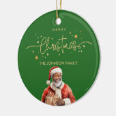 Afrikaanse Amerikaanse zwarte kerstman Keramisch Ornament (Links)