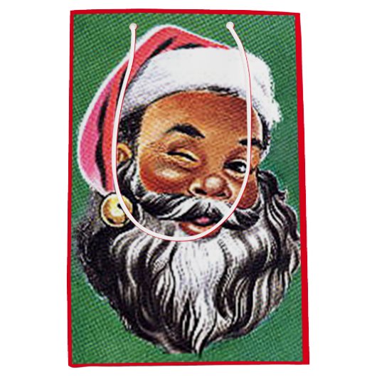 Afrikaanse Amerikaanse zwarte kerstman Medium Cadeauzakje (Voorkant)