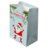 Afrikaanse Amerikaanse zwarte kerstman Medium Cadeauzakje (Achterkant Gekanteld)