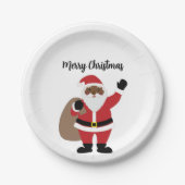 Afrikaanse Amerikaanse zwarte kerstman Papieren Bordje (Voorkant)