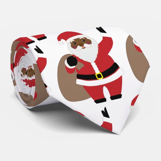 Afrikaanse Amerikaanse zwarte kerstman Stropdas (Opgerold)