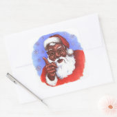 Afrikaanse Amerikaanse zwarte kerstman Vierkante Sticker (Envelop)
